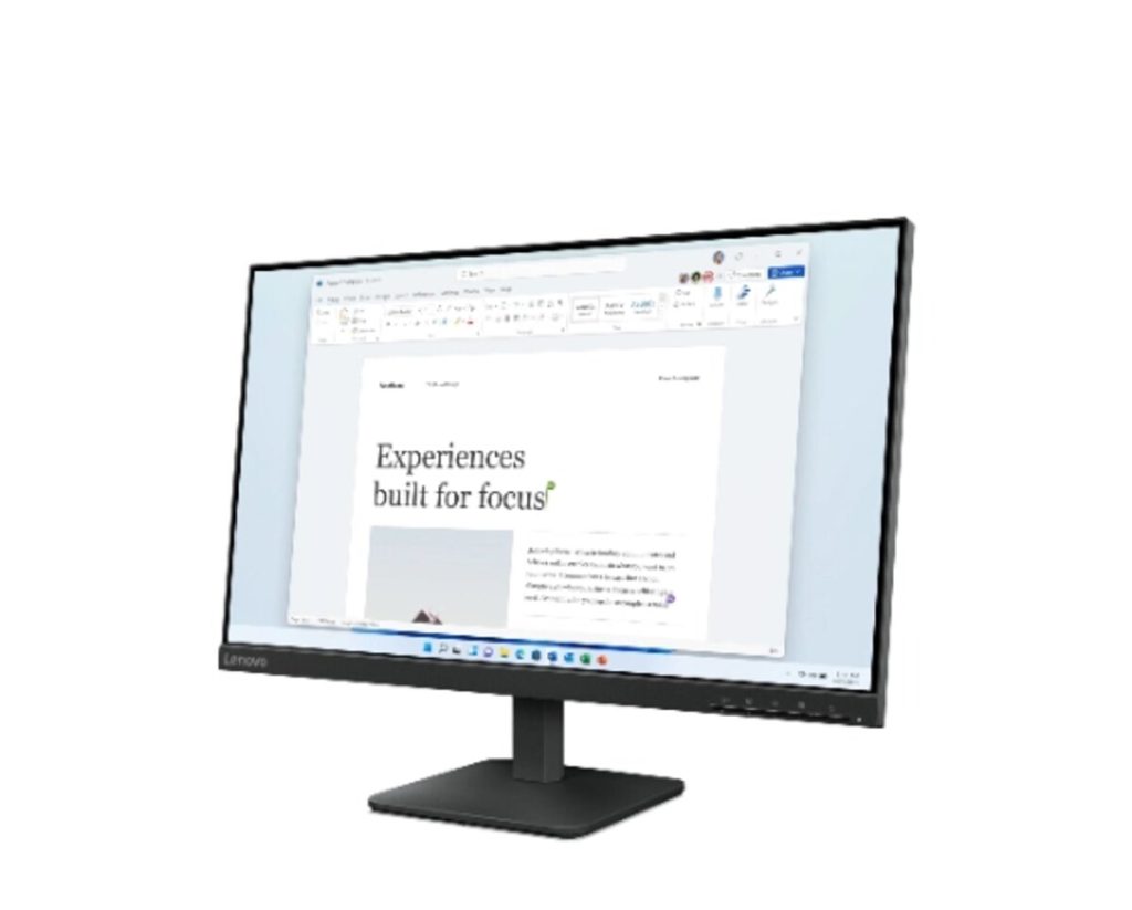 Lenovo L24-4e 24″ FHD Monitor, IPS Panel, 100Hz Refresh Rate, 99% sRGB, Black