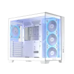 ASUS A32 PLUS ARGB ATX Gaming PC Case, 360mm radiators and 420mm graphics card compatibility, four pre-installed ARGB fans, White - Image 2
