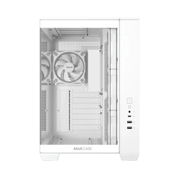 ASUS A32 PLUS ARGB ATX Gaming PC Case, 360mm radiators and 420mm graphics card compatibility, four pre-installed ARGB fans, White - Image 4