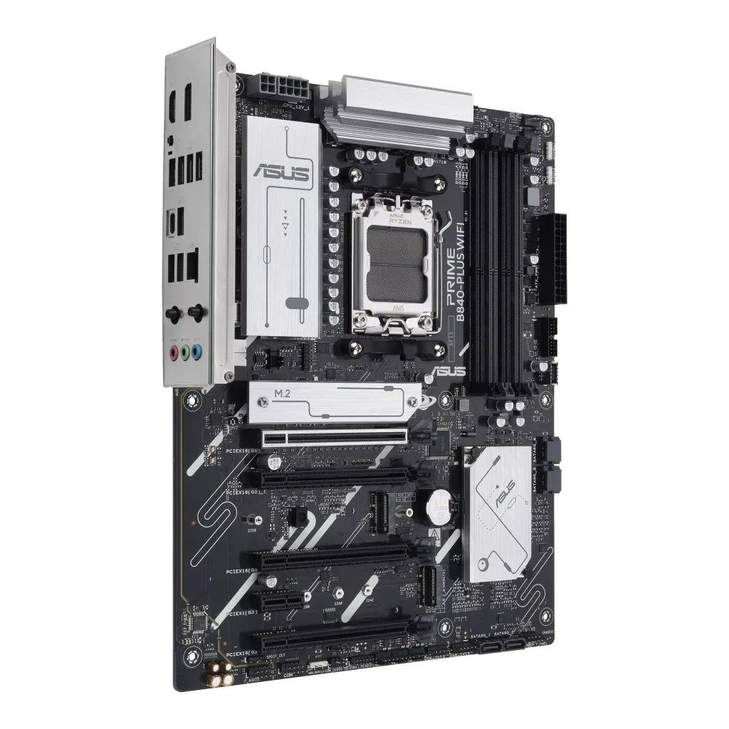 ASUS PRIME B840-PLUS WIFI Motherboard, AM5 Socket, 2.5Gb Ethernet, WiFi 6E, USB 10Gbps Type-C, Aura Sync