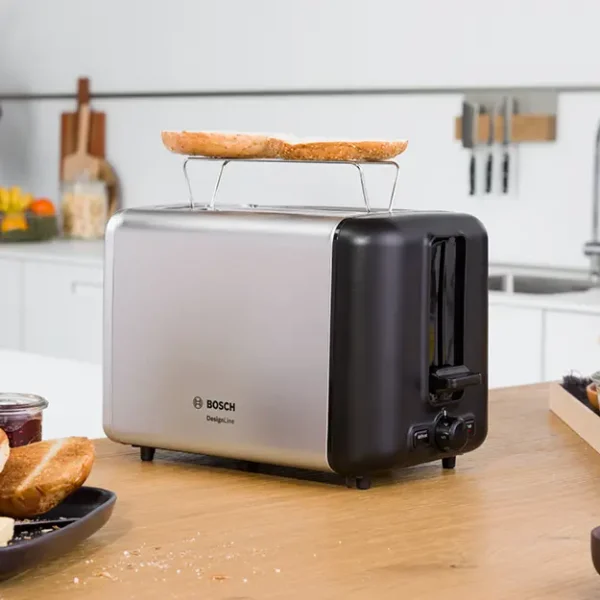 Bosch DesignLine Stainless Steel Compact Toaster, Two Slice, Silver - Image 4