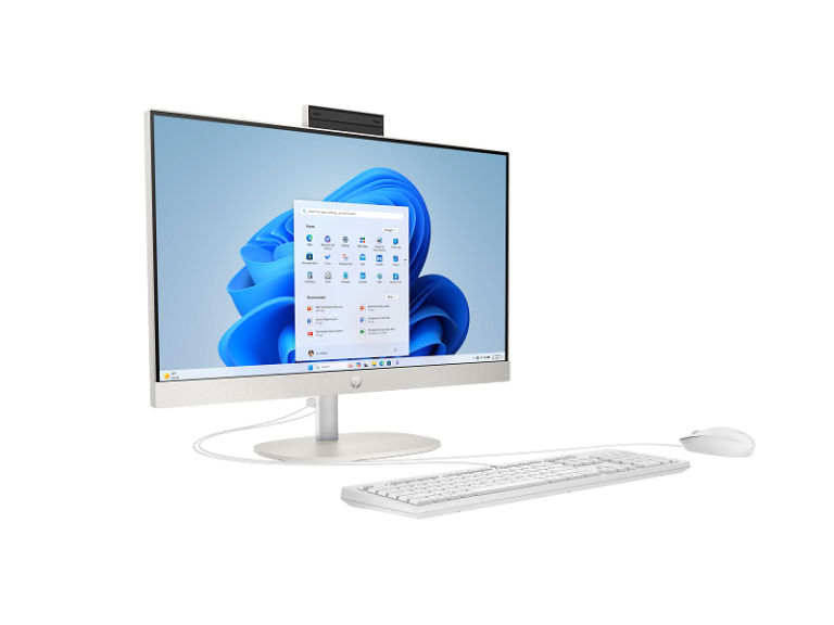 25C1_AiO_24_Shell White_Entry_T_NT_Fixed_Captain Crunch Wired_Win 11 Productivity_CoreSet_FrontRight_CamUp_WhiteBG_3464820