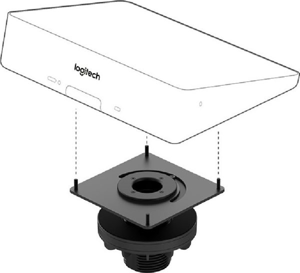 Logitech Tap Table Mount, Swiveling table mount with cable management for Logitech Tap and Tap IP meeting room controllers, Black, 939-001811 - Image 2