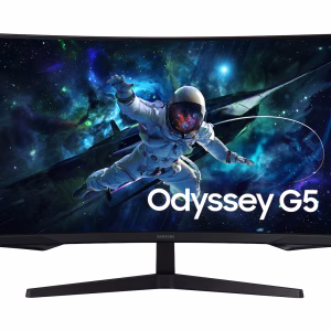 Samsung 32" Odyssey G5 G55C QHD Curved Gaming Monitor, 1000R Curved Screen, 165Hz Refresh Rate, 1ms Response Time (MPRT), AMD FreeSync, Black
