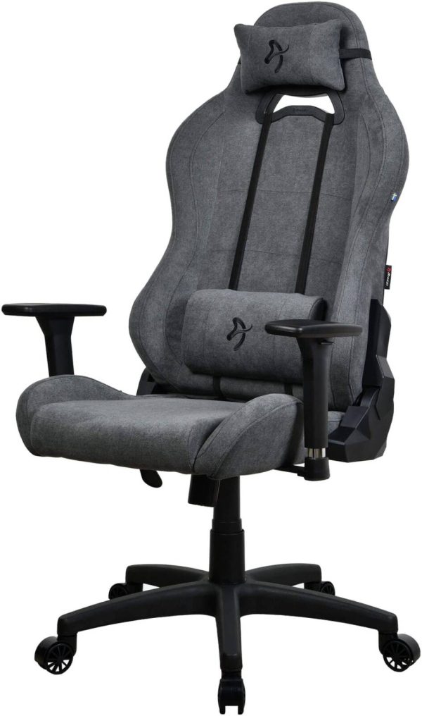 Arozzi Torretta Series Soft Fabric Gaming Chair, 3D Armrests, 120 kg Weight Capacity, Two soft support pillows for your head and back, Recline the backrest up to 165°, Ash, TORRETTA-SFB-ASH2 - Image 2
