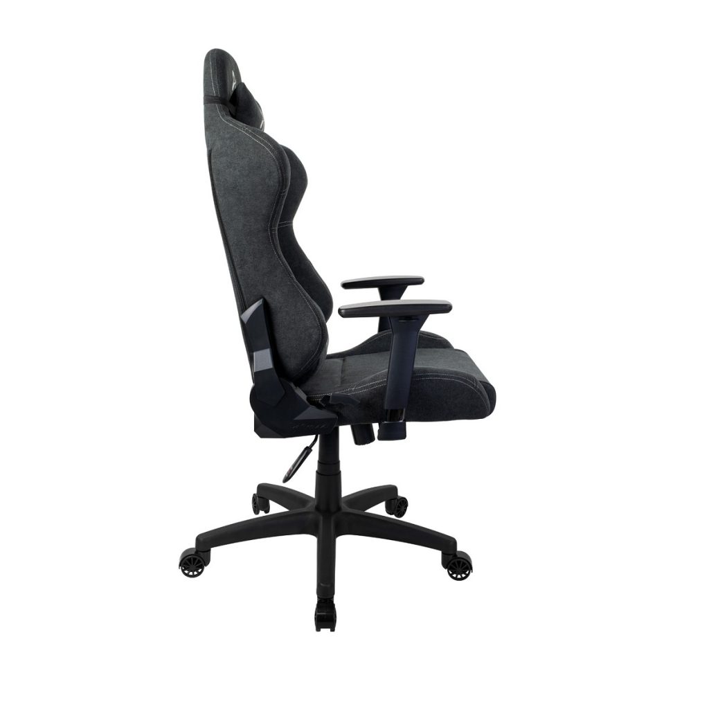 Arozzi Torretta Soft Fabric Material Gaming Chair, 3D Armrests, Adjustable Lumbar Pillow, 120kg Weight Capacity, Dark Gray, TORRETTA-SFB-DG2