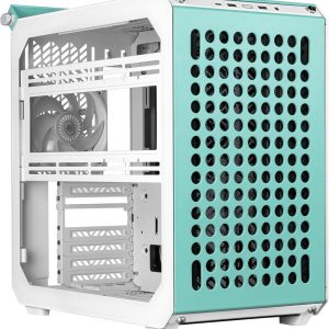 Cooler Master QUBE 500 Flatpack Macaron Small High Airflow Mid-Tower ATX Customizable Gaming PC Case, Tempered Glass, Vertical GPU Mount, USB-C, Carrying Handle, Gem Mini, Q500-DGNN-S00