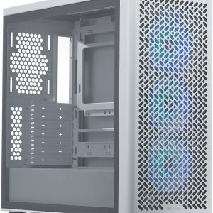 Cooler Master Elite 502 Computer Case, 3 X Pre-Installed Argb Fans, Upto 420mm AIO Support, ATX Motherboard Support, Ready for RTX 50 Series Upto 410mm, Type C Connector, White, E502-WGNN-S00