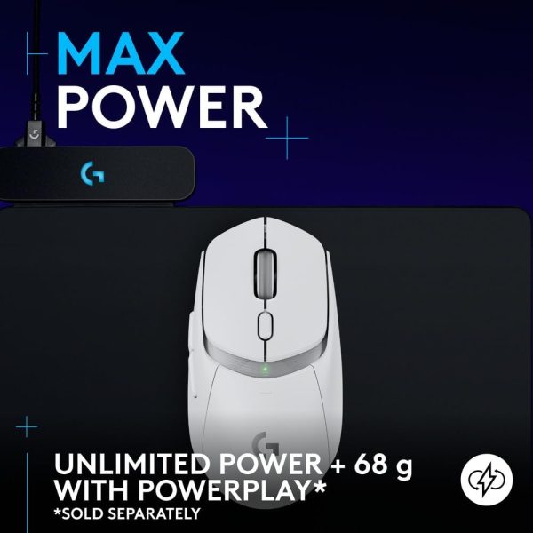 Logitech G309 LIGHTSPEED Wireless Gaming Mouse, Lightweight, LIGHTFORCE Hybrid Switches, HERO 25K Sensor, 300+ Hour Battery Life With AA Battery, 6 Programmable Buttons, PC & Mac - White, 910-007208 - Image 4