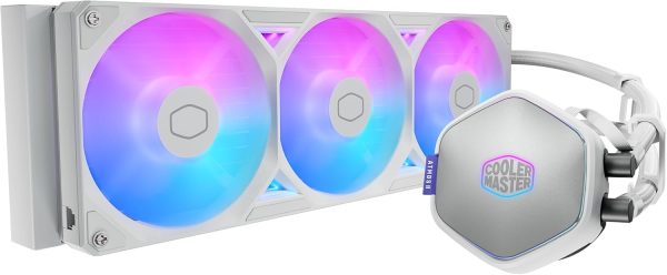 Cooler Master ML 360 Atmos II LCD ARGB CPU Liquid Cooler Black, Support Latest LGA1851, LGA1700, AM5, AM4 Socket, New Ultra-Low Profile Pump, 360mm AIO, Sickle Flow Edge Fans, LCD Screen, White, MLX-D36M-A25SZ-LW - Image 3