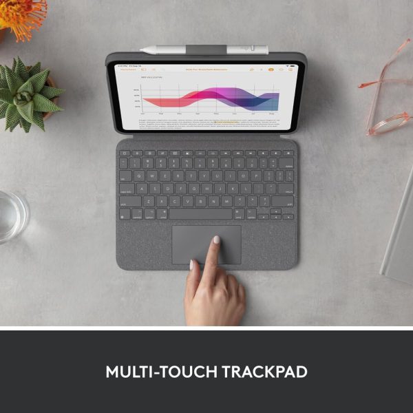 Logitech Combo Touch Detachable iPad Keyboard Case (10th gen and A16) with Large Precision Trackpad, Full-Size Backlit Keyboard, and Smart Connector Technology, Arabic Layout, Grey, 920-011379 - Image 5