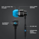 Logitech G333 Gaming Earphones with dual audio drivers, in-line mic and volume control, compatible with PC/PS/Xbox/Nintendo/Mobile with 3.5mm Aux or USB-C Port - Black, 981-000924 - Image 2