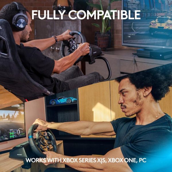 Logitech G923 Racing Wheel and Pedals, TRUEFORCE Feedback, Responsive Driving Design, Dual Clutch Launch Control, Genuine Leather, for Xbox One, PC, Black, 941-000160 - Image 3
