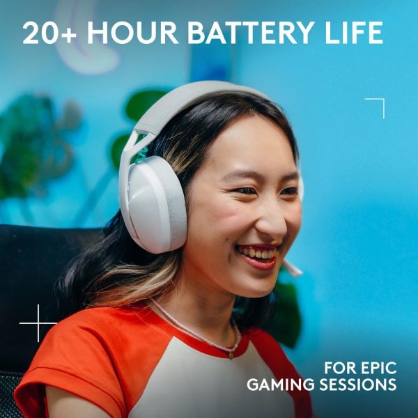 Logitech G321 LIGHTSPEED Wireless Bluetooth Gaming Headset, dynamic comfort and fit, 16 kHz boom mic, 20+ hrs battery, PC, PS4, PS5, Nintendo Switch, Mobile - White, 981-001569 - Image 4