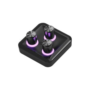 Cooler Master MasterHUB 3xKnob Module: Precision Control with Customizable Knobs and RGB LEDs for Effortless Fine-Tuning of Creative Apps and Lighting, Black, MHKB03AA22