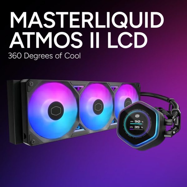 Cooler Master ML 240 Atmos II LCD ARGB Simple Water Cooling CPU Cooler, Black, MLX-D24M-A25SZ-L1 - Image 3