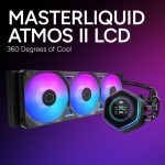 Cooler Master ML 360 Atmos II LCD ARGB CPU Liquid Cooler Black, Support Latest LGA1851, LGA1700, AM5, AM4 Socket, New Ultra-Low Profile Pump, 360mm AIO, Sickle Flow Edge Fans, LCD Screen, Black, MLX-D36M-A25SZ-L1 - Image 3