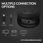 Logitech G PRO X 2 LIGHTSPEED Wireless Gaming Headset, Detachable Boom Mic, 7.1 Surround Sound, Bluetooth/USB/3.5mm Aux, for PC, PS5, PS4, Nintendo Switch, Black, 981-001263 - Image 7