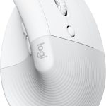 Logitech Lift Vertical Ergonomic Mouse, Wireless, Bluetooth or Logi Bolt USB receiver, Quiet clicks, 4 buttons, compatible with Windows/macOS/iPadOS, Laptop, PC - Off White, 910-006475