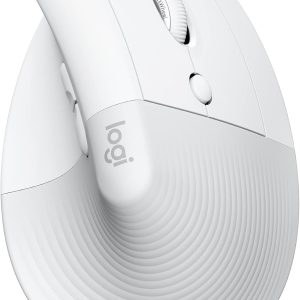 Logitech Lift Vertical Ergonomic Mouse, Wireless, Bluetooth or Logi Bolt USB receiver, Quiet clicks, 4 buttons, compatible with Windows/macOS/iPadOS, Laptop, PC - Off White, 910-006475