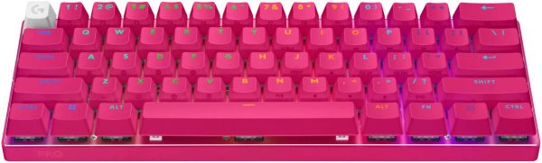 Logitech PRO X 60 Lightspeed Wireless 60% Gaming Keyboard, Tactile Switches, Magenta, 920-011949 - Image 2