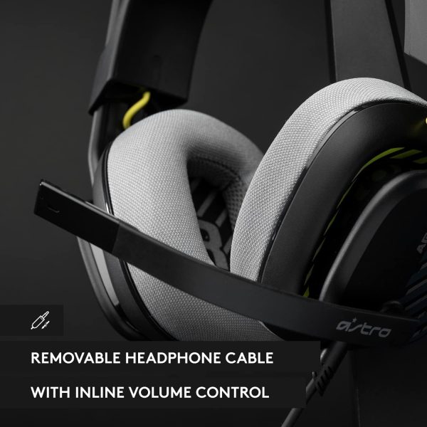 ASTRO A10 Gaming Headset Gen 2 Wired Headset - Over-ear gaming headphones with flip-to-mute microphone, 32 mm drivers, compatible with PlayStation, PC - Black, 939-002057 - Image 5