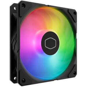 Cooler Master SickleFlow Edge 120 ARGB - 120mm Fan (690-2500rpm, PWM), High Airflow (70.7CFM) and Static Pressure (3.61mmH2O), ARGB Gen 2, LED Controller, 32.8dBA Max - Black, MFX-B2DN-25NP2-R2