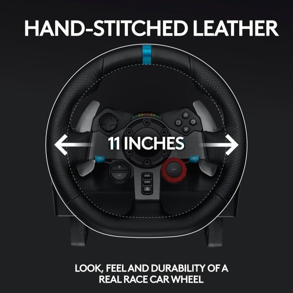 Logitech G29 Driving Force Racing Wheel and Floor Pedals, Real Force Feedback, Stainless Steel Paddle Shifters, Leather Steering Wheel Cover for PS5 Pro, PS5, PS4, PC, Mac - Black - Image 5