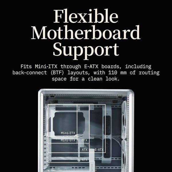 Cooler Master MasterFrame 500 Mesh aRGB Silver Freeform 2.0 Modular Platform Open-Air ATX Mid-Tower Case, Aluminum Frame,Dual 200mm aRGB Fans, 390mm GPU Max, 360mm AIO Max, Type C, Tempered Glass, Silver, MF500M-SHNN-S01 - Image 9