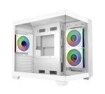 Cooler Master Elite 481 Wood Computer Case- Black, 3 X Pre-Installed Reverse Argb Fans, Upto 360mm AIO Support, mATX Motherboard Support, Upto 410mm GPU Support, Type C Connector, White, E481-WHNN-S00