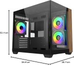 Cooler Master Elite 481 Wood Computer Case- Black, 3 X Pre-Installed Reverse Argb Fans, Upto 360mm AIO Support, mATX Motherboard Support, Upto 410mm GPU Support, Type C Connector, Black, E481-KHNN-S00 - Image 4