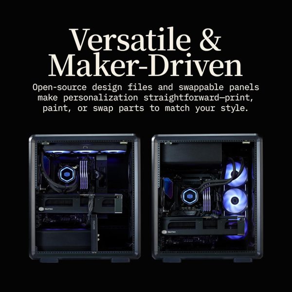 Cooler Master MasterFrame 500 Mesh aRGB Black Freeform 2.0 Modular Platform Open-Air ATX Mid-Tower Case, Aluminum Frame,Dual 200mm aRGB Fans, 390mm GPU Max, 360mm AIO Max, Type C, Tempered Glass, Black, MF500M-KHNN-S01 - Image 7