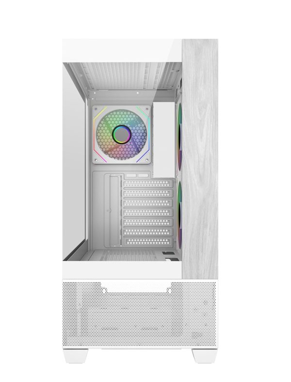 Cooler Master Elite 690 Wood Computer Case, 3 X Pre-Installed Reverse Argb Fans, Upto 360mm AIO Support, ATX Motherboard Support, RTX 50 Series Upto 425mm, Type C Connector, White, E690-WHNN-S00 - Image 2