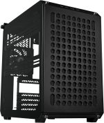 Cooler Master QUBE 500 Flatpack Black Small High Airflow Mid-Tower ATX Customizable Gaming PC Case, Tempered Glass, Vertical GPU Mount, USB-C, Carrying Handle, Gem Mini, Q500-KGNN-S00