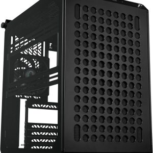 Cooler Master QUBE 500 Flatpack Black Small High Airflow Mid-Tower ATX Customizable Gaming PC Case, Tempered Glass, Vertical GPU Mount, USB-C, Carrying Handle, Gem Mini, Q500-KGNN-S00