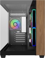 Cooler Master Elite 481 Wood Computer Case- Black, 3 X Pre-Installed Reverse Argb Fans, Upto 360mm AIO Support, mATX Motherboard Support, Upto 410mm GPU Support, Type C Connector, Black, E481-KHNN-S00 - Image 2