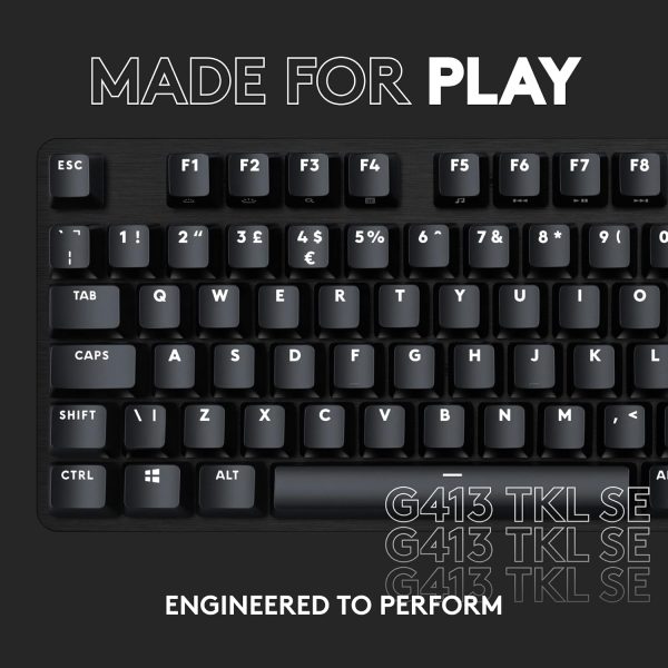 Logitech G413 TKL SE Mechanical Gaming Keyboard - Compact Backlit Keyboard with Tactile Mechanical Switches, Anti-Ghosting, Compatible with Windows, macOS, AR Keyboard - Black, 920-010809 - Image 7