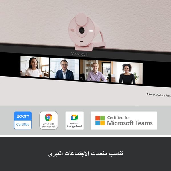 Logitech Brio 300 Full HD Webcam with Privacy Shutter, Noise Reduction Microphone, USB-C, Ceritified for Zoom, Microsoft Teams, Google Meet, Auto Light Correction - Rose, 960-001448 - Image 5