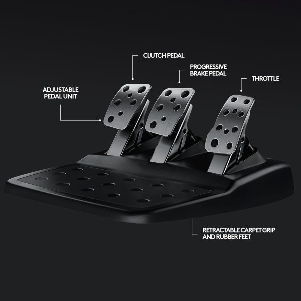 Logitech G29 Driving Force Racing Wheel and Floor Pedals, Real Force Feedback, Stainless Steel Paddle Shifters, Leather Steering Wheel Cover for PS5 Pro, PS5, PS4, PC, Mac - Black - Image 3