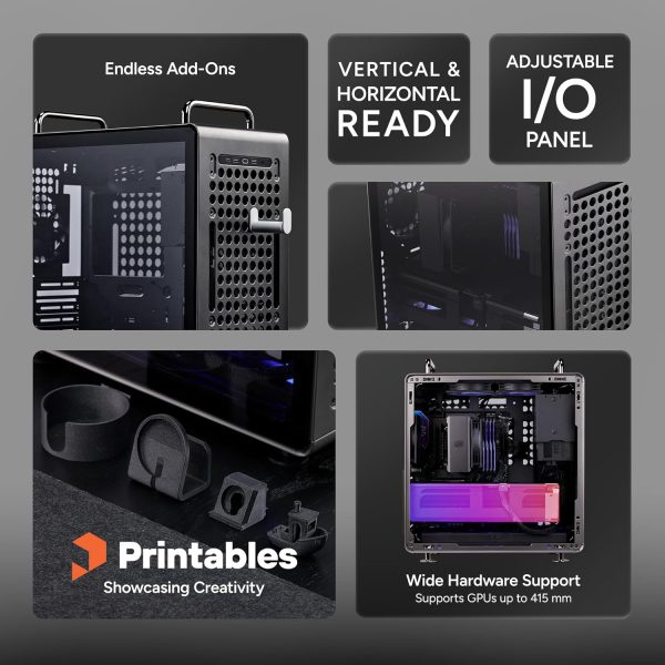 Cooler Master QUBE 540 High-Airflow ATX Mid-Tower Case, 415mm GPU Clearance Max, Designed Ready RTX 5090|RX 9070 XT, Tempered Glass, Modular & Customizable Design, Reversible I/O Panel – Stardust Iron, Q540-MGNN-S00 - Image 7