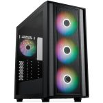 Cooler Master MB600 Computer Case, Back Connected Motherboard Support, 420mm Radiator Support, 3X 140mm & 1 x 120mm ARGB Fans, Type C Connector, ARGB Fan HUB, Black, MB600-KGNN-S00