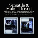 Cooler Master MasterFrame 500 Mesh aRGB Silver Freeform 2.0 Modular Platform Open-Air ATX Mid-Tower Case, Aluminum Frame,Dual 200mm aRGB Fans, 390mm GPU Max, 360mm AIO Max, Type C, Tempered Glass, Silver, MF500M-SHNN-S01 - Image 8