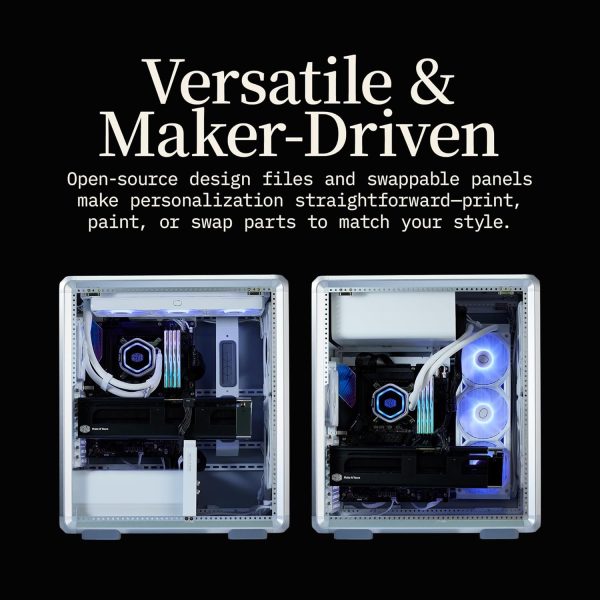 Cooler Master MasterFrame 500 Mesh aRGB Silver Freeform 2.0 Modular Platform Open-Air ATX Mid-Tower Case, Aluminum Frame,Dual 200mm aRGB Fans, 390mm GPU Max, 360mm AIO Max, Type C, Tempered Glass, Silver, MF500M-SHNN-S01 - Image 8