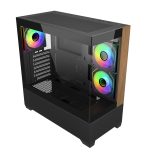 Cooler Master Elite 690 Wood Computer Case, 3 X Pre-Installed Reverse Argb Fans, Upto 360mm AIO Support, ATX Motherboard Support, RTX 50 Series Upto 425mm, Type C Connector, Black, E690-KHNN-S00 - Image 3