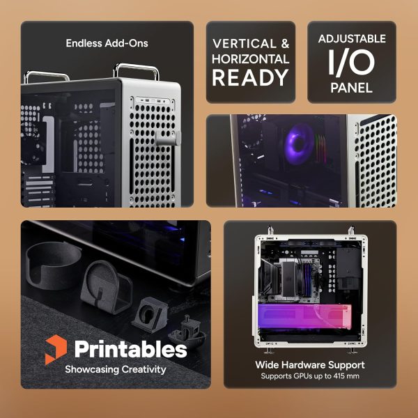 Cooler Master QUBE 540 High-Airflow ATX Mid-Tower Case, 415mm GPU Clearance Max, Designed Ready RTX 5090|RX 9070 XT, Tempered Glass, Modular & Customizable Design, Reversible I/O Panel – Moonstone, Q540-LGNN-S00 - Image 7