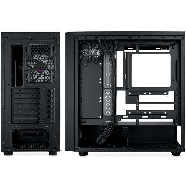 Cooler Master MB600 Computer Case, Back Connected Motherboard Support, 420mm Radiator Support, 3X 140mm & 1 x 120mm ARGB Fans, Type C Connector, ARGB Fan HUB, Black, MB600-KGNN-S00 - Image 6
