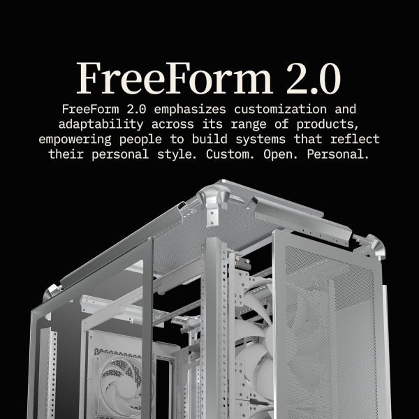Cooler Master MasterFrame 500 Mesh aRGB Silver Freeform 2.0 Modular Platform Open-Air ATX Mid-Tower Case, Aluminum Frame,Dual 200mm aRGB Fans, 390mm GPU Max, 360mm AIO Max, Type C, Tempered Glass, Silver, MF500M-SHNN-S01 - Image 6