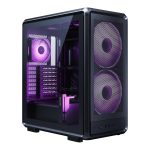 Cooler Master MasterFrame 500 Mesh aRGB Black Freeform 2.0 Modular Platform Open-Air ATX Mid-Tower Case, Aluminum Frame,Dual 200mm aRGB Fans, 390mm GPU Max, 360mm AIO Max, Type C, Tempered Glass, Black, MF500M-KHNN-S01