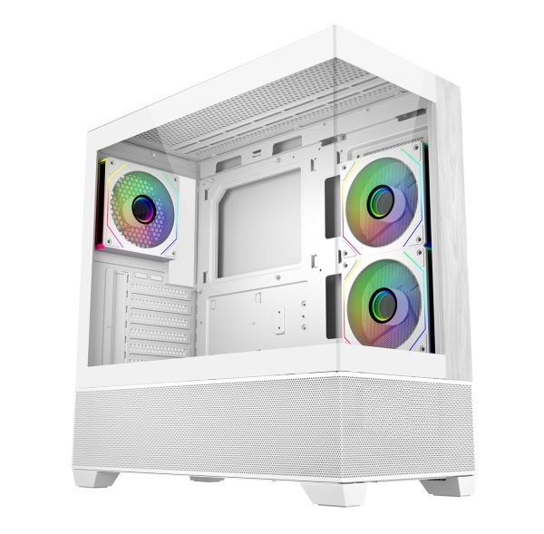 Cooler Master Elite 690 Wood Computer Case, 3 X Pre-Installed Reverse Argb Fans, Upto 360mm AIO Support, ATX Motherboard Support, RTX 50 Series Upto 425mm, Type C Connector, White, E690-WHNN-S00 - Image 6