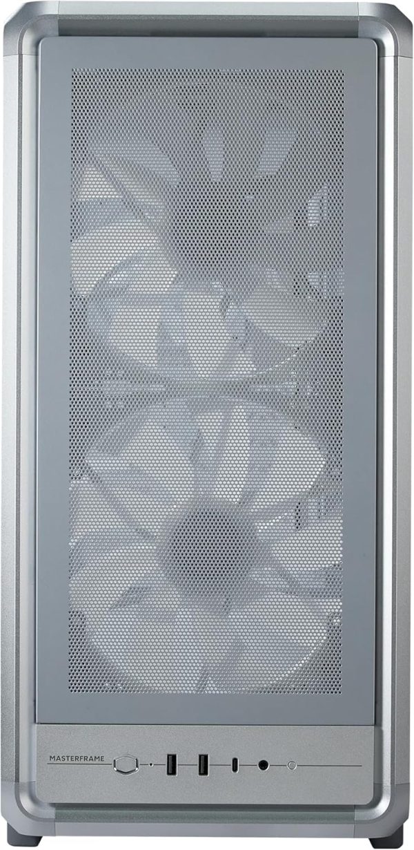 Cooler Master MasterFrame 500 Mesh aRGB Silver Freeform 2.0 Modular Platform Open-Air ATX Mid-Tower Case, Aluminum Frame,Dual 200mm aRGB Fans, 390mm GPU Max, 360mm AIO Max, Type C, Tempered Glass, Silver, MF500M-SHNN-S01 - Image 5
